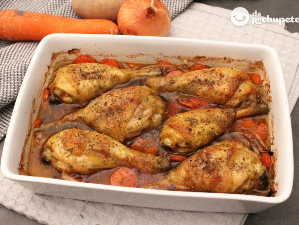 Pollo marinado con mostaza y hierbas al horno