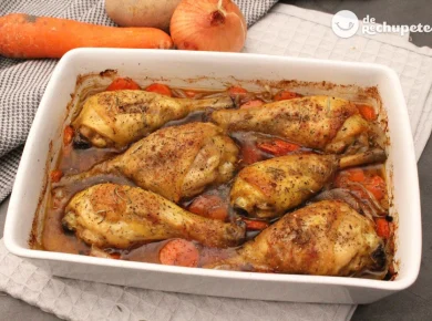 Pollo marinado con mostaza y hierbas al horno
