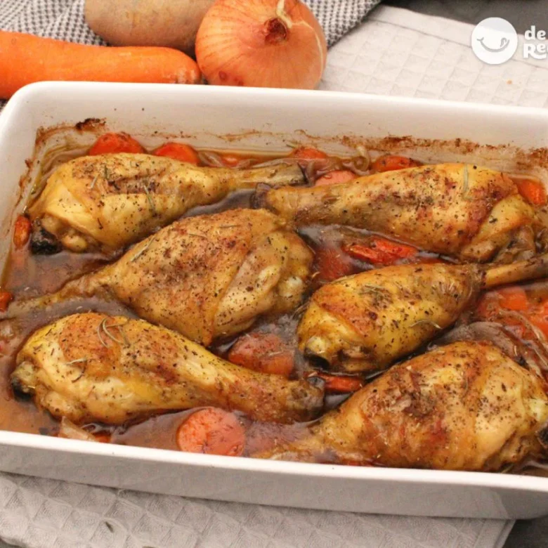 Pollo marinado con mostaza y hierbas al horno